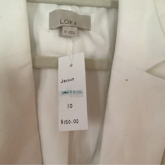 LinenWhite Blazer Brand New. 70% cotton 28% linen 2% spandex. Machine washable - Picture 3 of 4